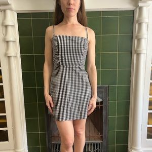 Reformation black and white checkered mini dress, size 0